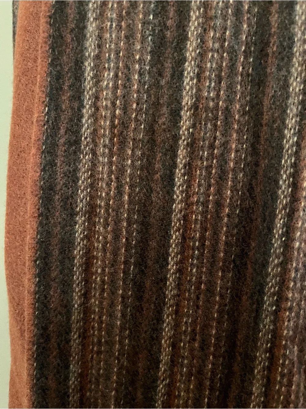 Brown & Rust Woven Fringe Scarf